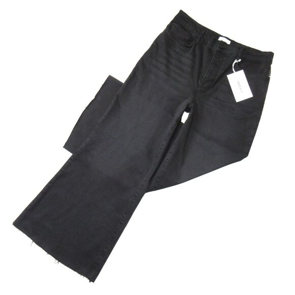 NWT Frame Le Palazzo Crop in Kerry Wide Leg Raw Hem Stretch Jeans 31 - Picture 2 of 8